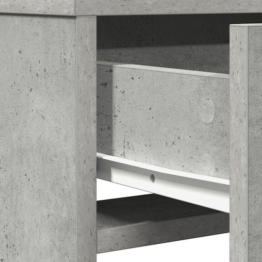 Bodenstehende Schminktisch Schlafzimmer Holz Grau Beton mit Spiegel 50x41x135cm