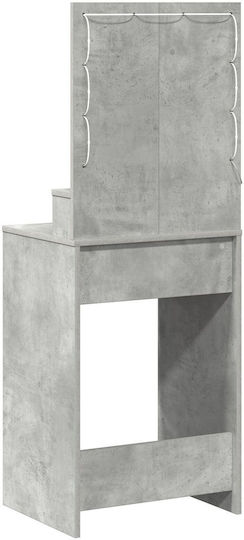 Bodenstehende Schminktisch Schlafzimmer Holz Grau Beton mit Spiegel 50x41x135cm