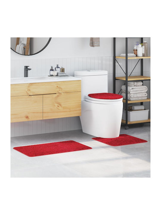 vidaXL Non-Slip Bath Mats Set 4019868 Red 3pcs