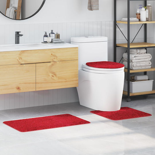 vidaXL Non-Slip Bath Mats Set 4019868 Red 3pcs