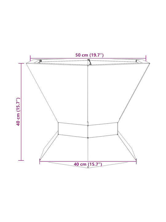 vidaXL Τζάκι Εσωτερικού Χώρου Μεταλλικό Καφέ 50x50x40cm