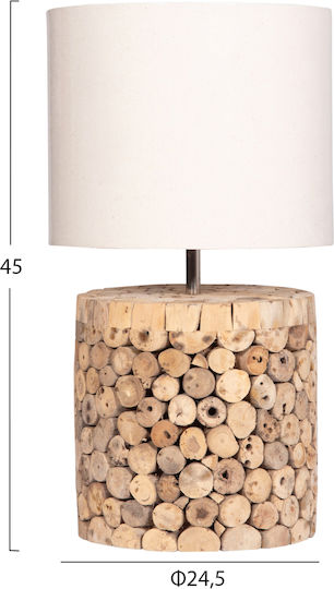 HomeMarkt Twiggy Μεταλλικό Πορτατίφ για Ντουί E27 με Μπεζ Καπέλο και Καφέ Βάση