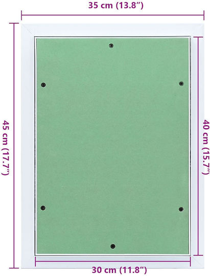 Vidaxl Aluminum Access Panel Plaster 300x400 mm Green