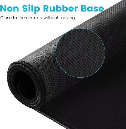 Green Purple Clouds Gaming Mouse Pad Non-slip Rubber Base Stitched Edges 40x90 Cm