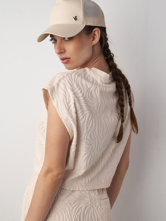 Damen Crop Top Baumwolle Kurzarm White