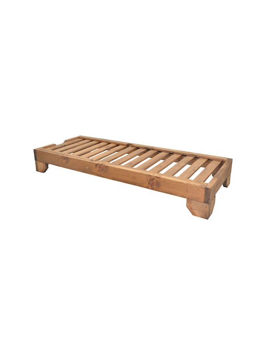 Sunbed Single Zalka Wooden Beige 66x197x28cm. Sunbed Single Zalka Wooden Beige 66x197x28cm.