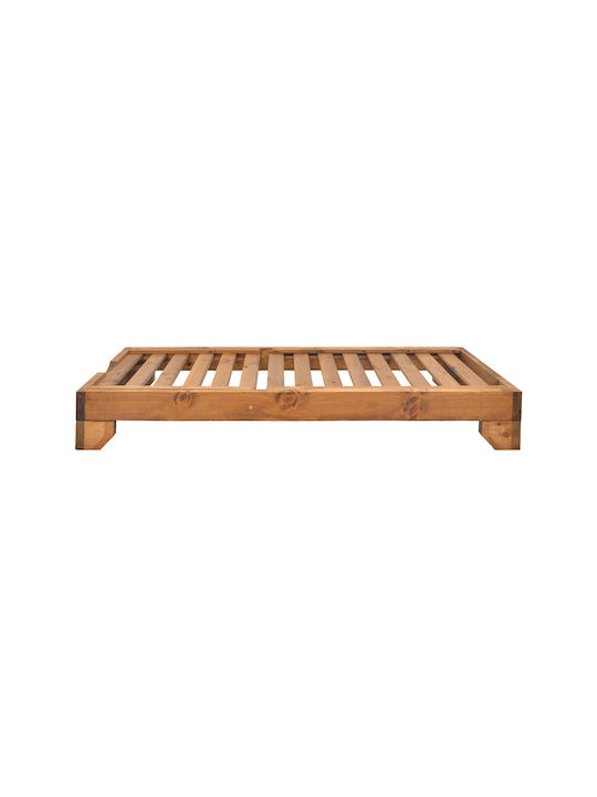 Liegestuhl-Bett Einzel Zalka Holz Beige 66x197x28cm.