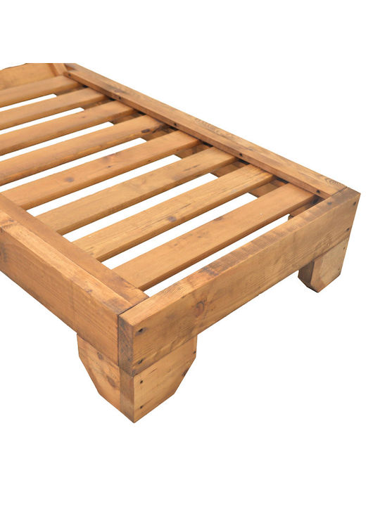 Liegestuhl-Bett Einzel Zalka Holz Beige 66x197x28cm.