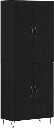 Office Storage Cabinet Wooden Oak 69.5x34x180cm