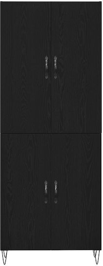 Office Storage Cabinet Wooden Oak 69.5x34x180cm