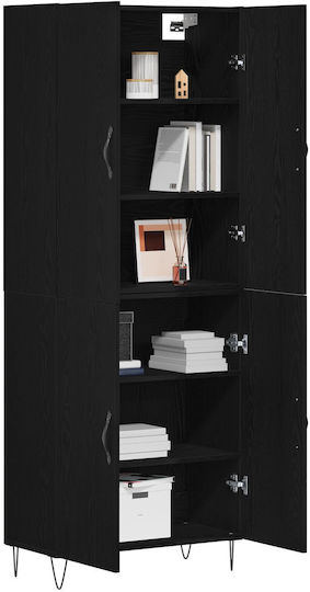 Office Storage Cabinet Wooden Oak 69.5x34x180cm