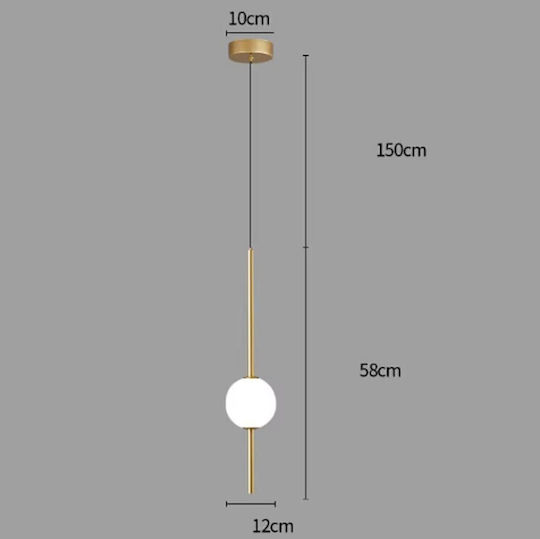 Home Lighting Pendant Light Gold 12x100x100cm