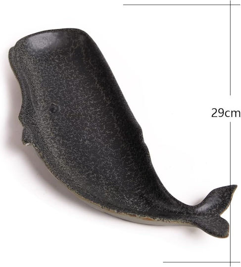 Whale Seinhijo Platou Decorativ Ceramică Neagră 1buc 29x14x3buc Whale Seinhijo Platou Decorativ Ceramică Neagră 1buc 29x14x3buc