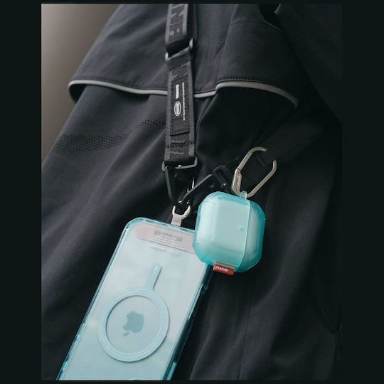 Skinarma Mecha Ce Case Silicone with Hook in Turquoise color for Apple AirPods 4