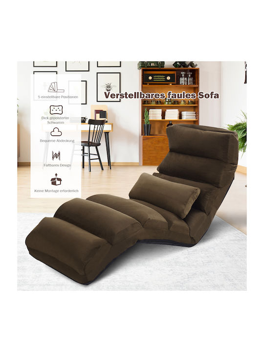 Multifunctional Bean Bag Chair Bed Brown 175x55x20cm