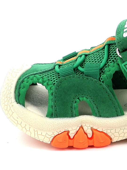 Shoe Sandals T-rex with Velcro & Lights Green