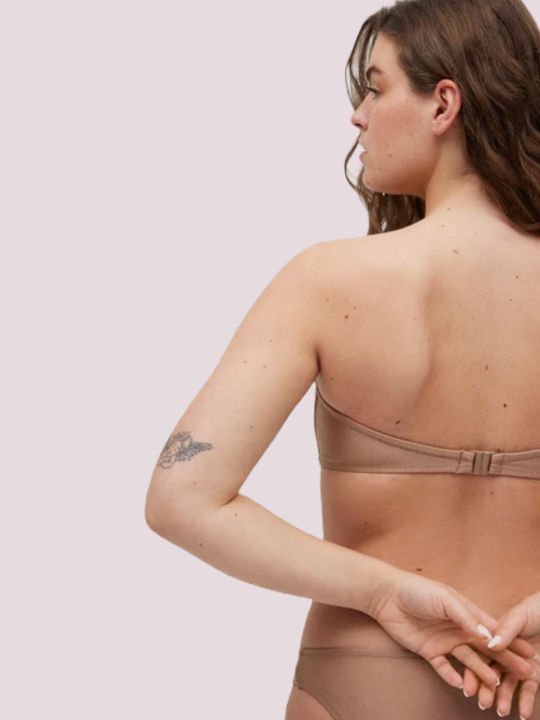 Trägerloses Bikinioberteil C Becher Mit Polsterung Desert Taupe