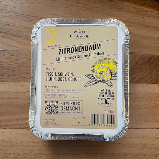 Smokey Olive Wood Chips Ξύλου Räuchern für Grill mit Aroma Zitrone 400ml 1Stück