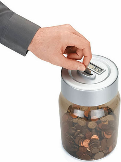 Κουμπαράς Πλαστικός Μετρητή Κερμάτων Διάφανος 12x12x16.5cm Οεμ