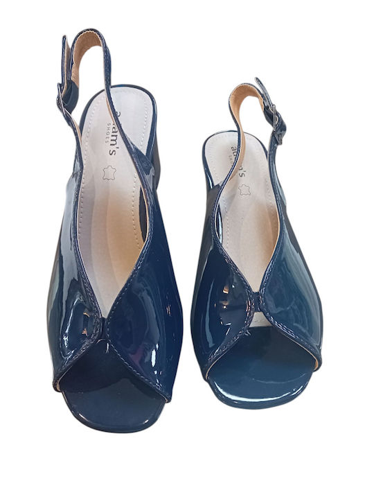 Sandals from Patent Leather Blue