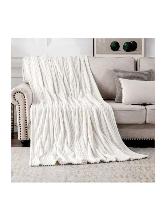 Miulee Fleece Decke für die Couch 125x150cm Weiß