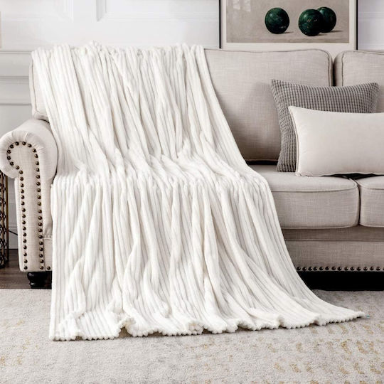 Miulee Fleece Decke für die Couch 125x150cm Weiß