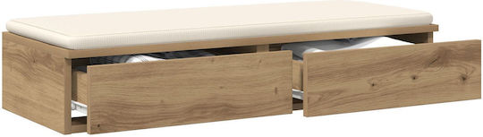 vidaXL Wooden Bed Drawer Beige 75x36.5x16.5cm