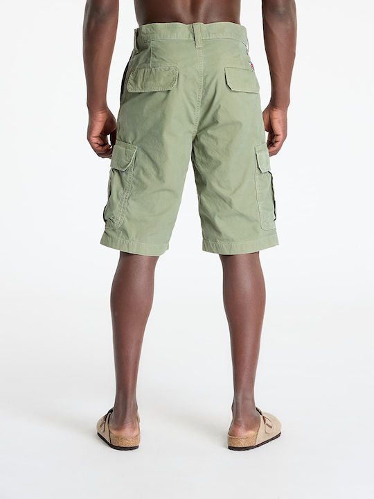 Къси панталони Tommy Jeans Otis Twill Regular Cargo в зелено