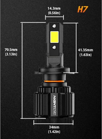 NovSight Λάμπες Αυτοκινήτου H11 LED 6500K Ψυχρό Λευκό 12-24V 72W 2τμχ