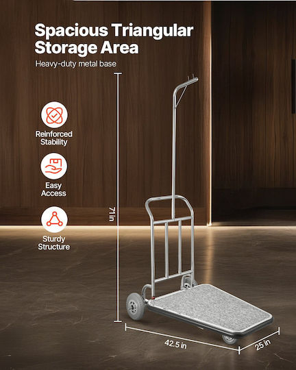 Vevor Transport Trolley for Weight Load up to 272kg Silver