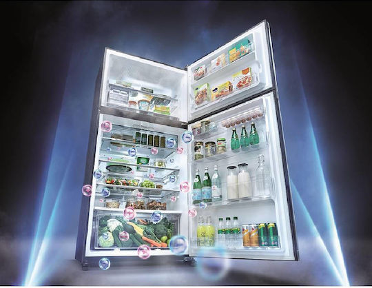 Sharp Kühlschrank mit Doppeltür 604Es NoFrost H187xB86.5xT74cm. Silver SJ-YG740G-SL