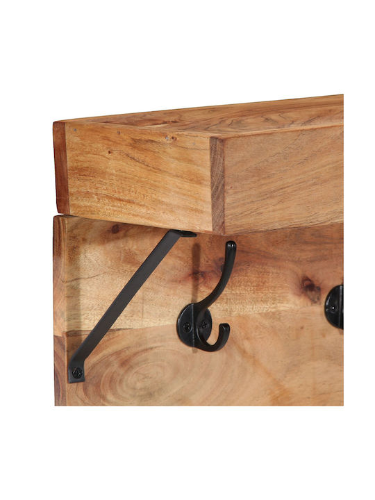 vidaXL Wooden Wall Hanger Brown 73x19x23cm 1pc