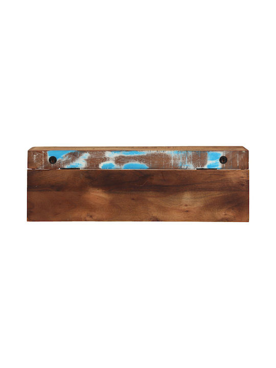vidaXL Wooden Wall Hanger 10 Hooks Brown 73x19x23cm