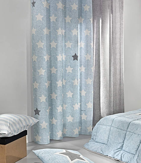 Saint Clair Kids Grommet Top Curtain Pirineo Blue 1752030216003 GL5141 160x250cm