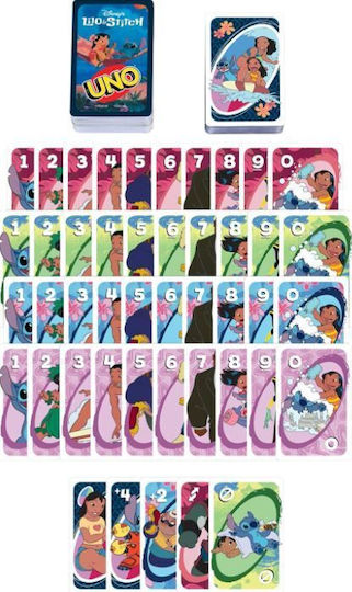 Board Game UNO Lilo & Stitch for 2-10 Players 7+ Years Old Mattel