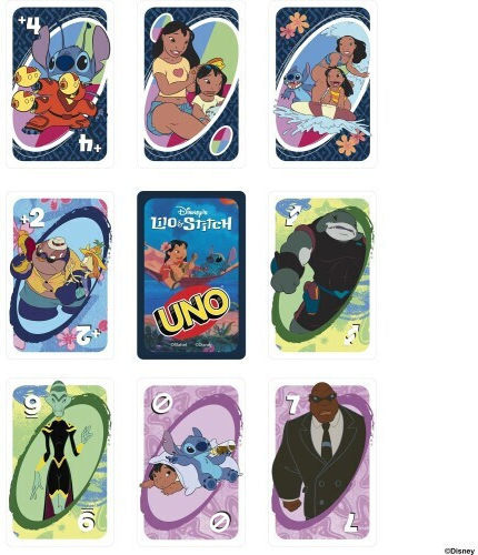 Board Game UNO Lilo & Stitch for 2-10 Players 7+ Years Old Mattel
