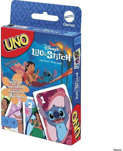 Board Game UNO Lilo & Stitch for 2-10 Players 7+ Years Old Mattel