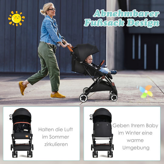 Costway Baby Stroller Suitable for Newborn Black 7kg