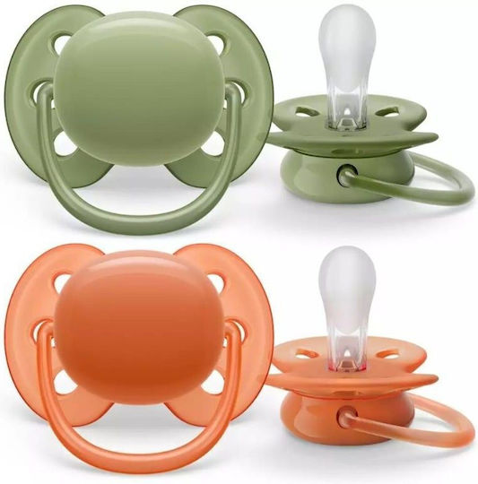 Philips Ultra Orthodontic Pacifiers Silicone Green / Red for 18+ months 2pcs