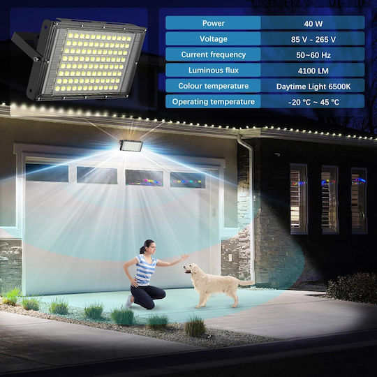 Rezistent la apă Proiector LED 40W Alb Rece 6000K IP66