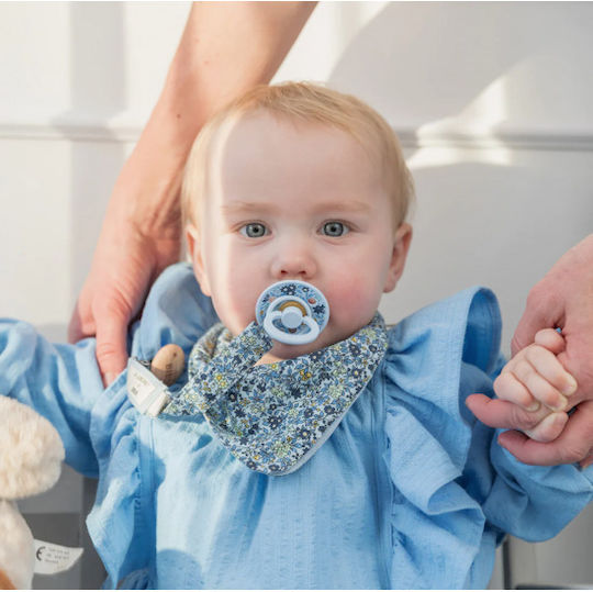 Bibs X Liberty Pacifiers Rubber Chamomile Lawn/Baby Blue for 6+ months 2pcs