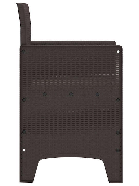Fotoliu de exterior Plastic Καφέ, Ταοπέ cu pernă 2buc 53x49x85cm