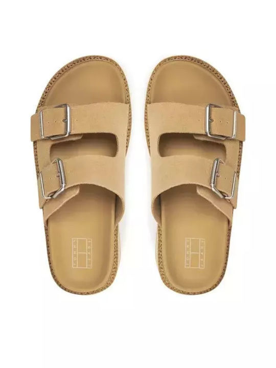 Women's Flat Sandals in Beige Color