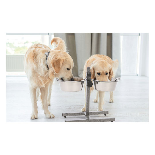 Imac Stainless Steel Bowl Food & Water for Dog with Base 8lt in Blue Color