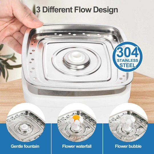 Pet Interest Ηλεκτρικό Συντριβάνι Λουλούδι Led Light 2,5l – Ασημί