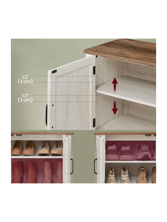 Wooden Shoe Organizer White 80x35x70cm