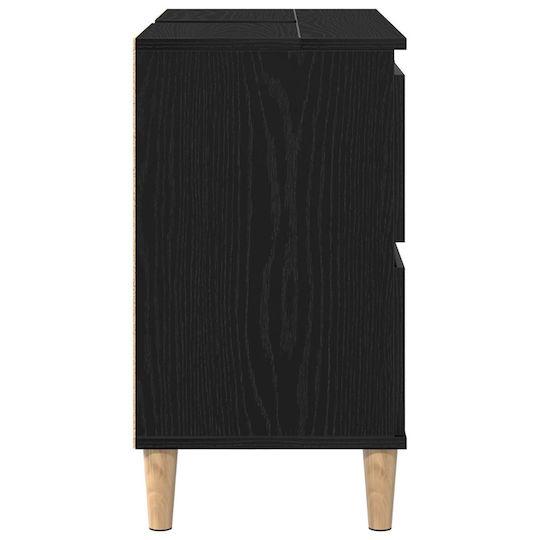 vidaXL Στήλη Μπάνιου Δαπέδου Μ80xΒ33xΥ60cm Μαύρη
