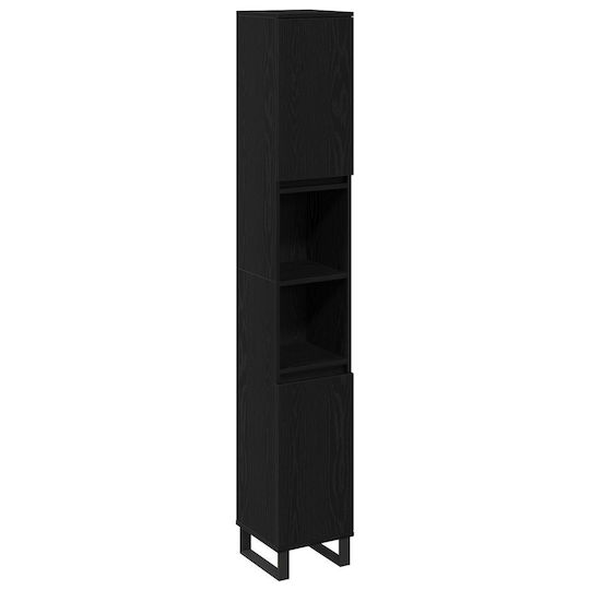 vidaXL Στήλη Μπάνιου Δαπέδου Μ30xΒ30xΥ190cm Μαύρη