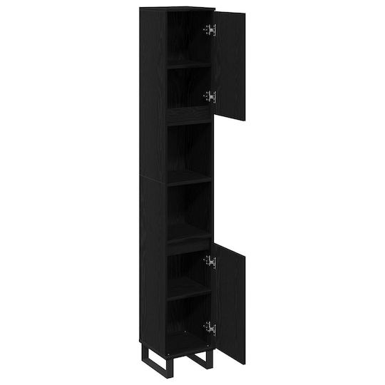 vidaXL Στήλη Μπάνιου Δαπέδου Μ30xΒ30xΥ190cm Μαύρη