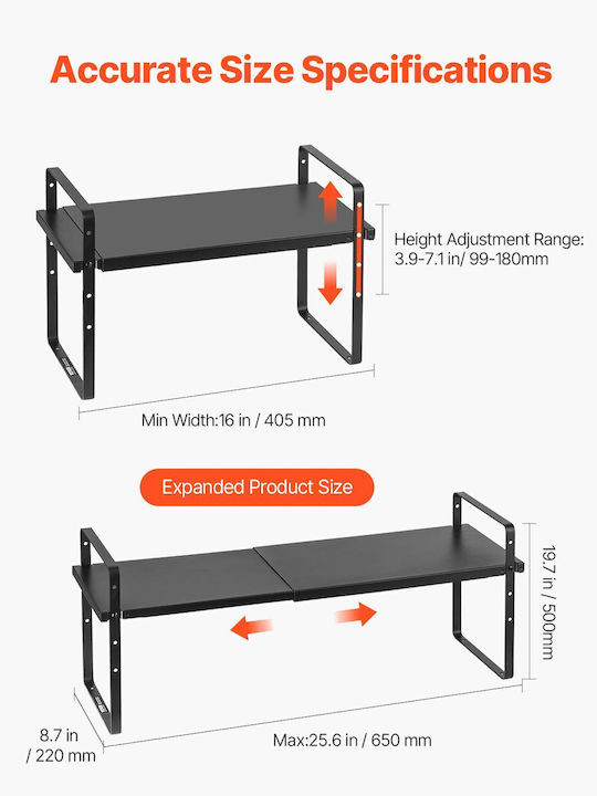 Vevor Tischspiel Inox Küchenorganisationsständer 16cm Grau